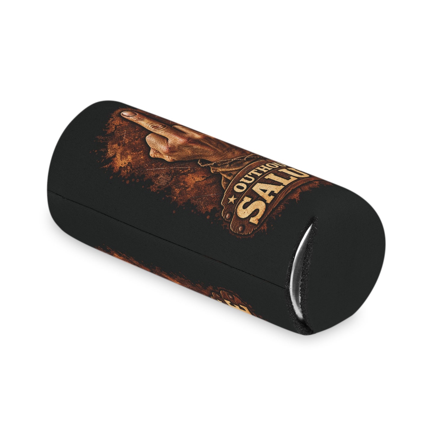 Outhouse Salute Can Cooler — Neoprene Koozie for BBQs & Tailgates