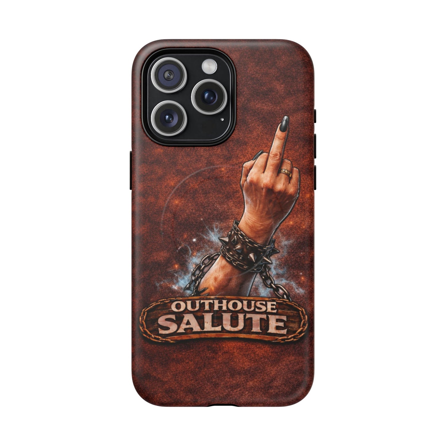 Women's Outhouse Salute Phone Case — Rugged, Weathered Protective Phone Case