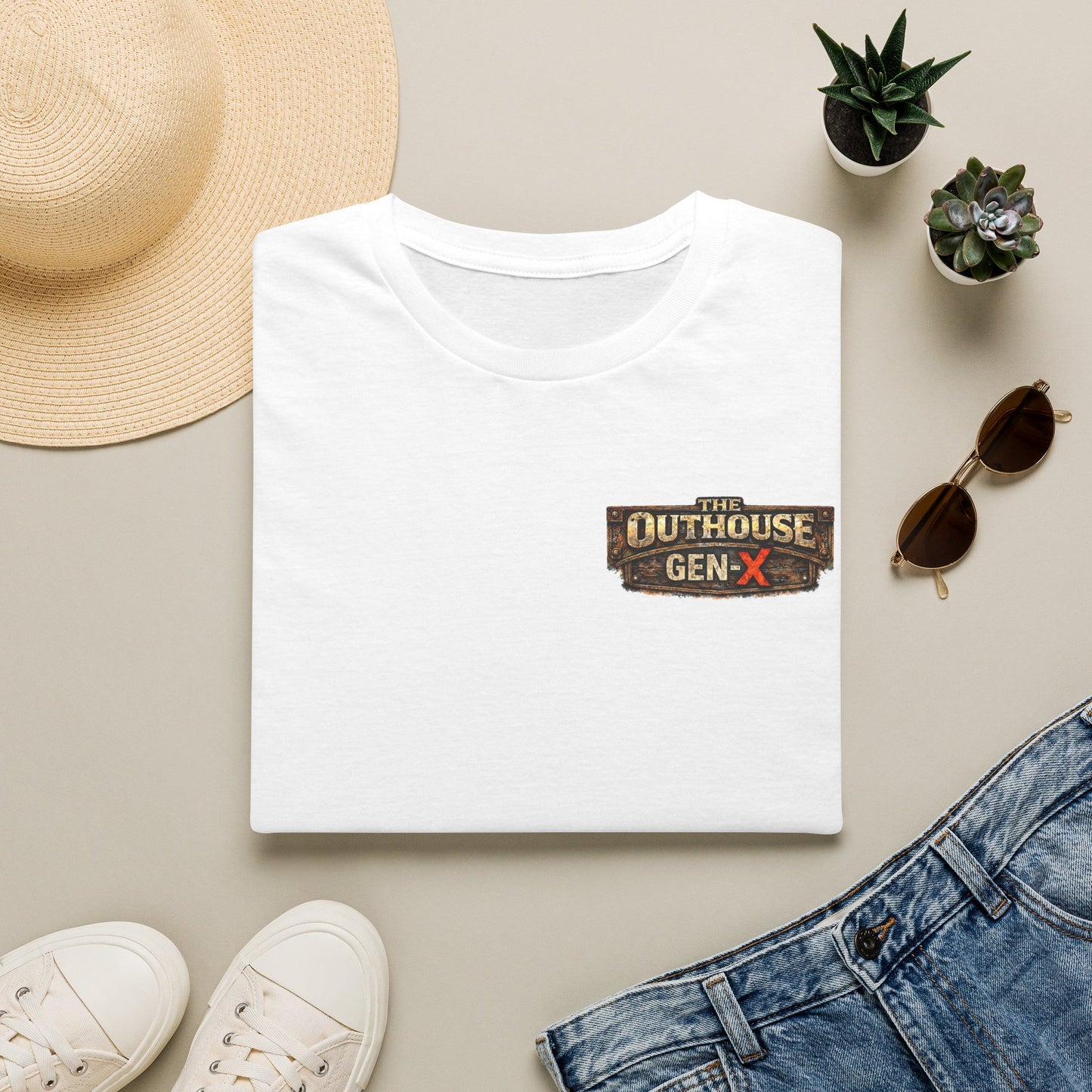 Outhouse Salute T-Shirt — Rustic Hand Gesture Graphic Tee