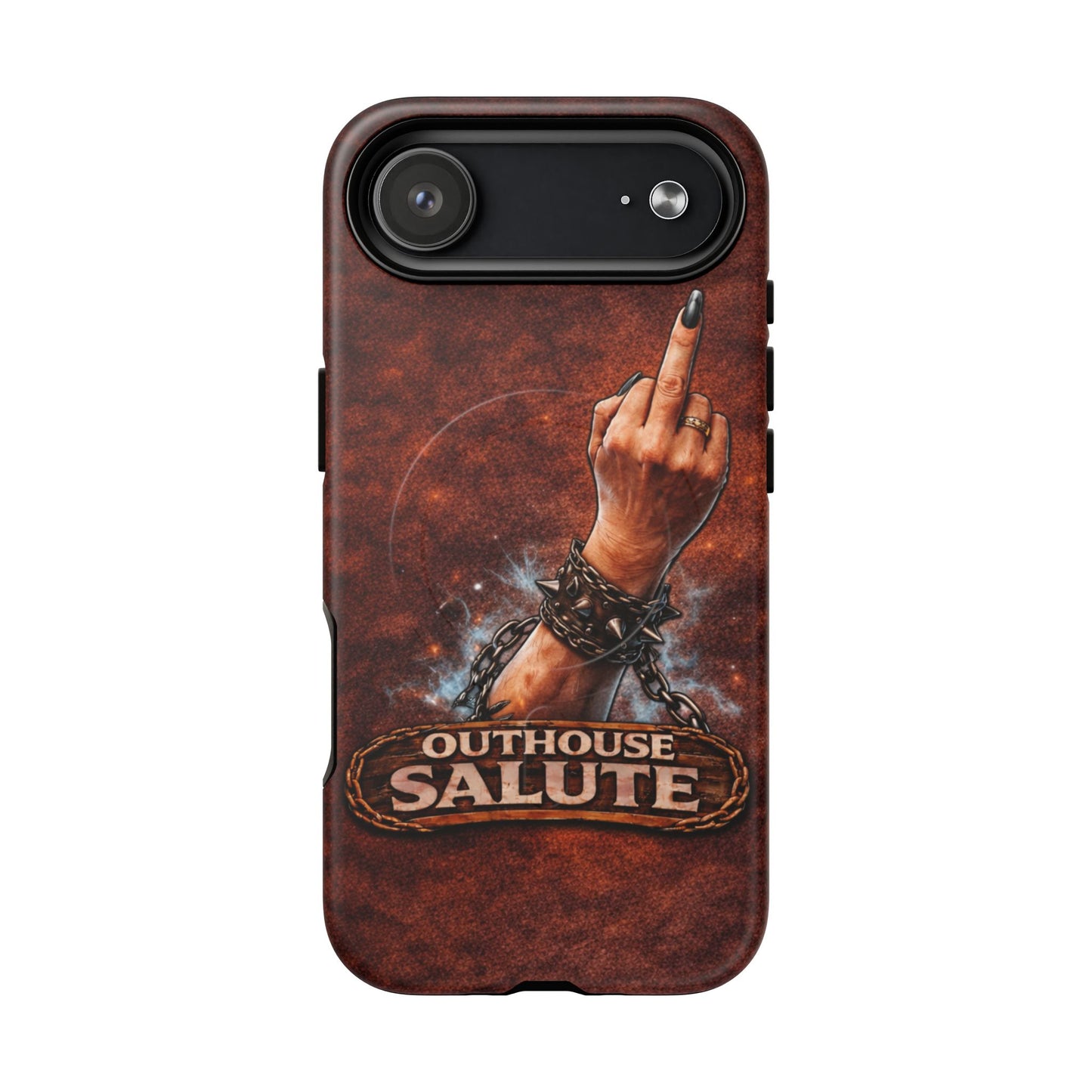 Women's Outhouse Salute Phone Case — Rugged, Weathered Protective Phone Case