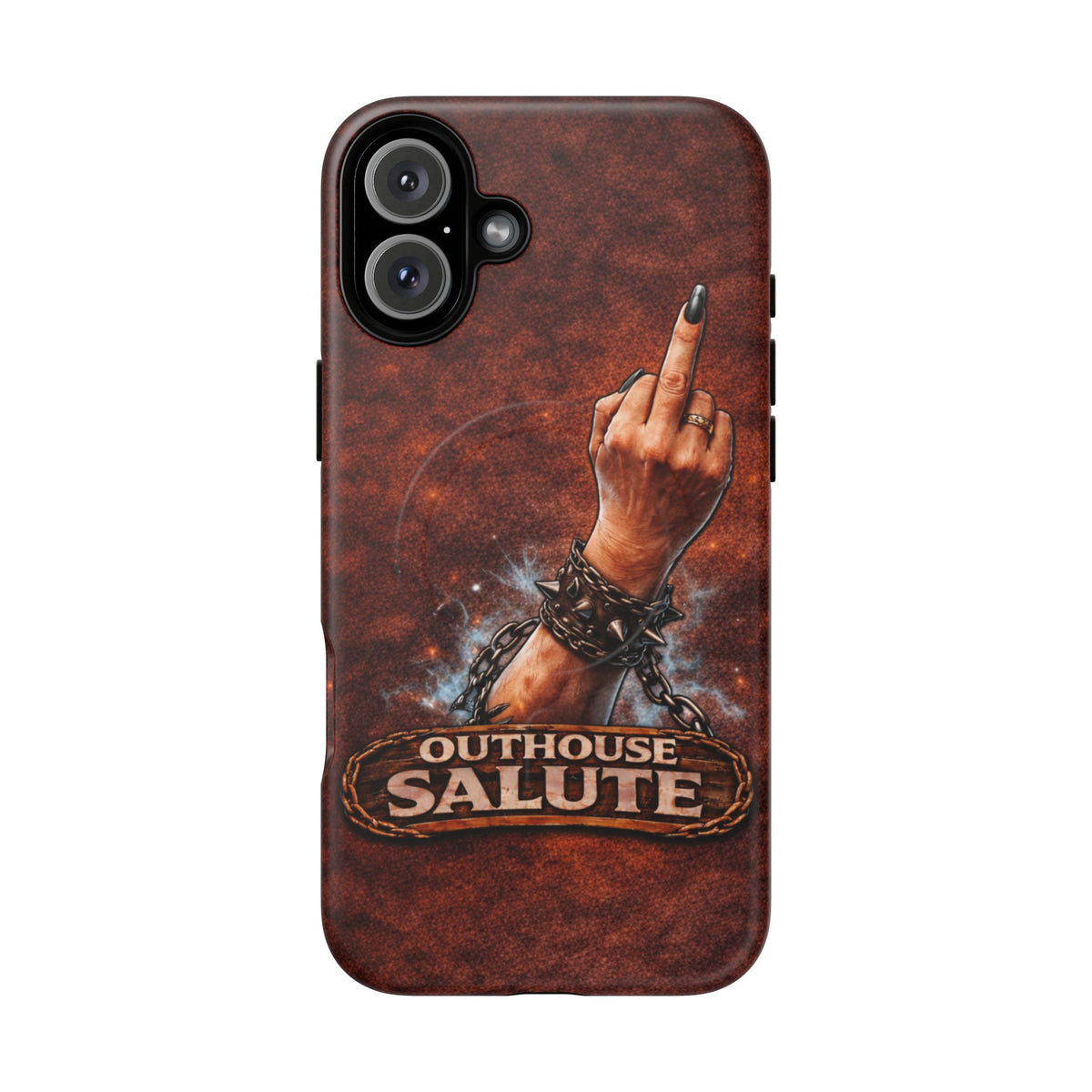 Women's Outhouse Salute Phone Case — Rugged, Weathered Protective Phone Case