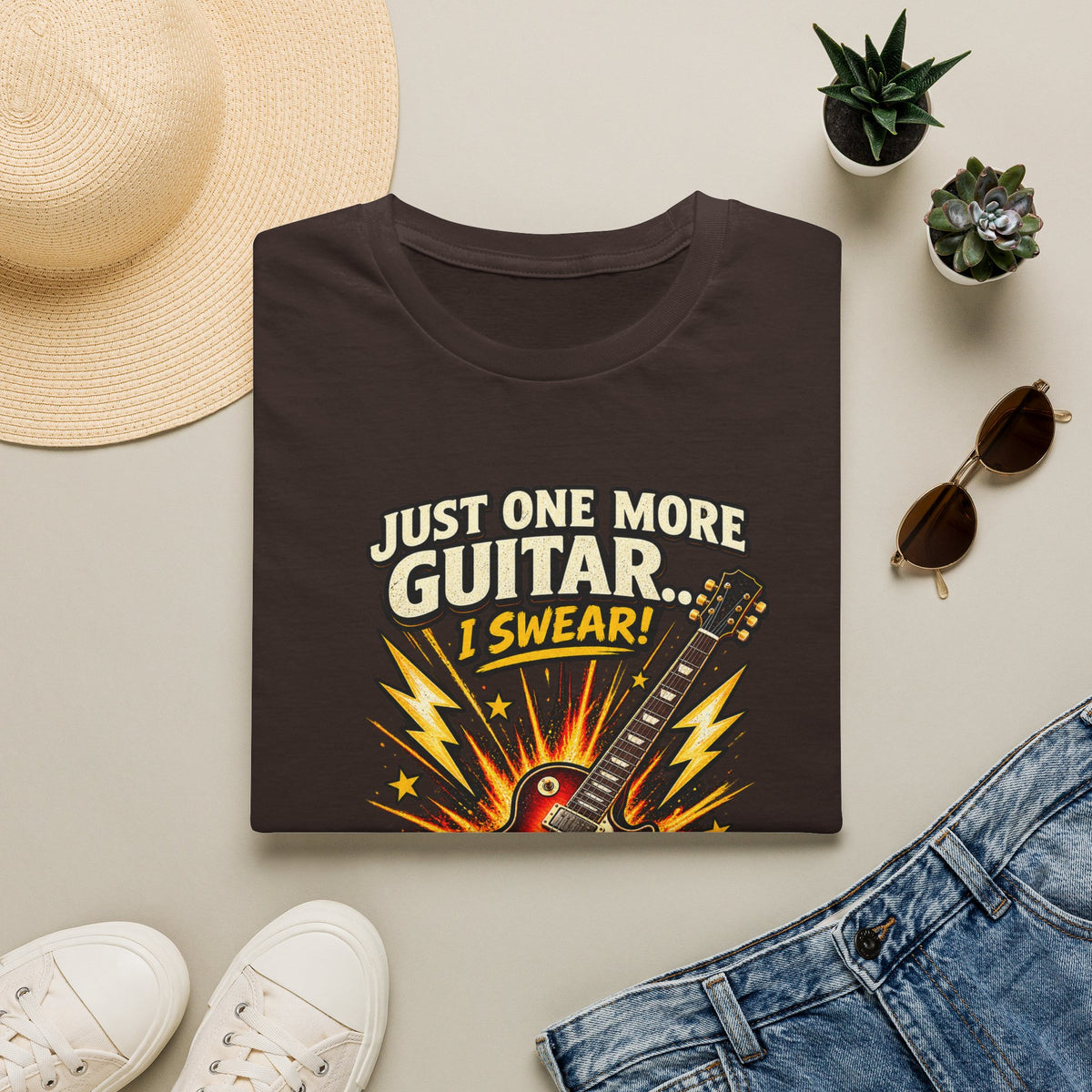 Guitar Lover T‑Shirt — "Just One More Guitar, I Lost Count" Retro Electric Guitar Tee