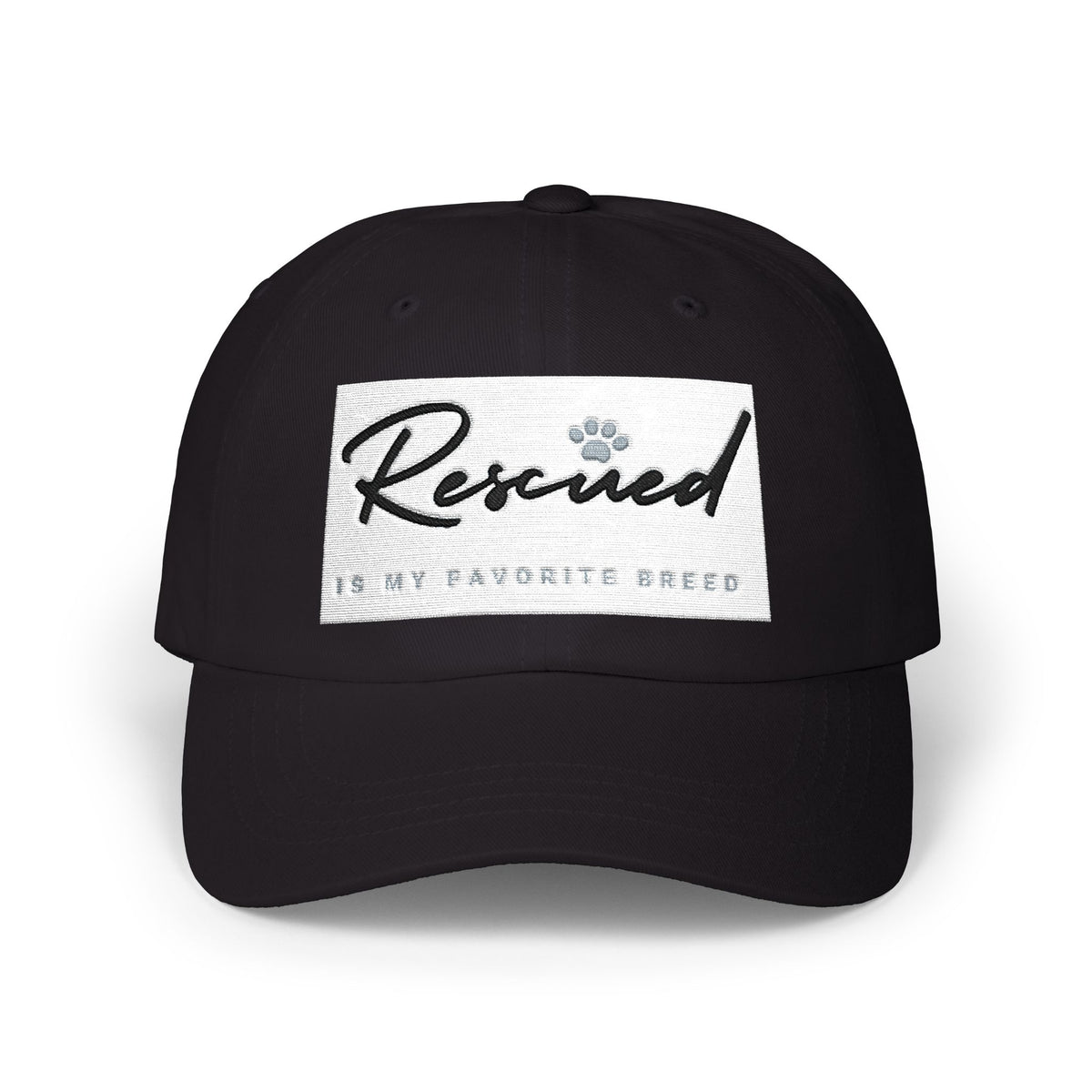 Rescued Is My Favorite Breed Cap — Embroidered Rescue Pet Lover Baseball Hat