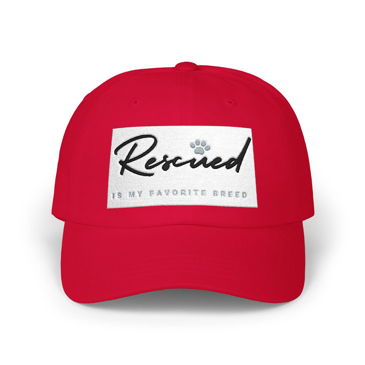 Rescued Is My Favorite Breed Cap — Embroidered Rescue Pet Lover Baseball Hat
