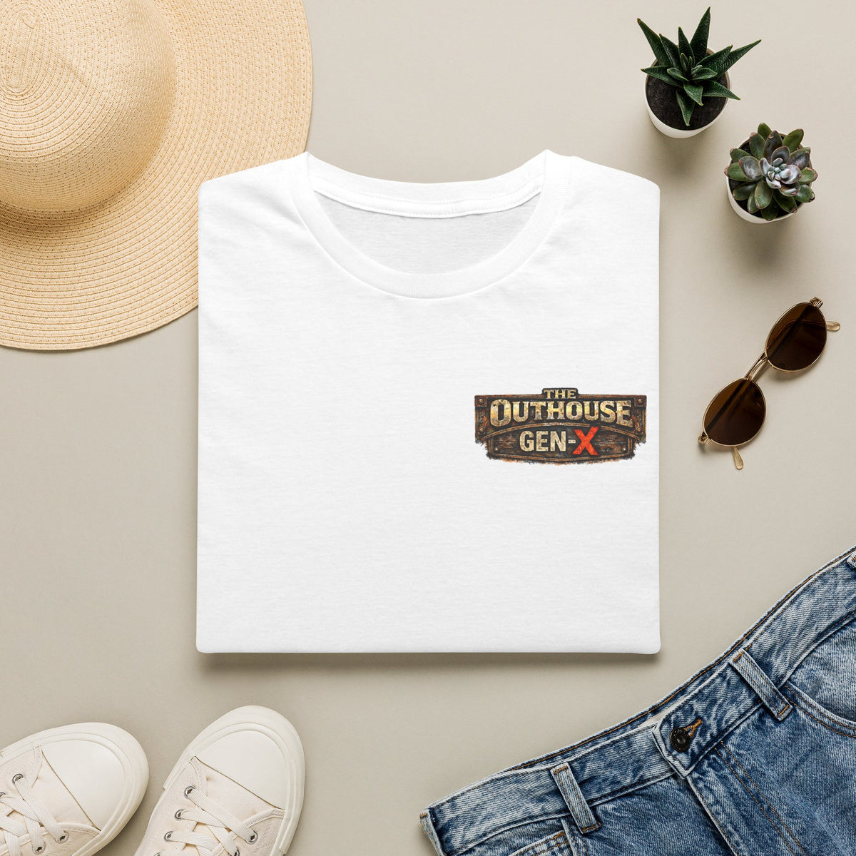 The Outhouse Cold Beer T-Shirt — Gen‑X Garage Hangout Graphic Tee