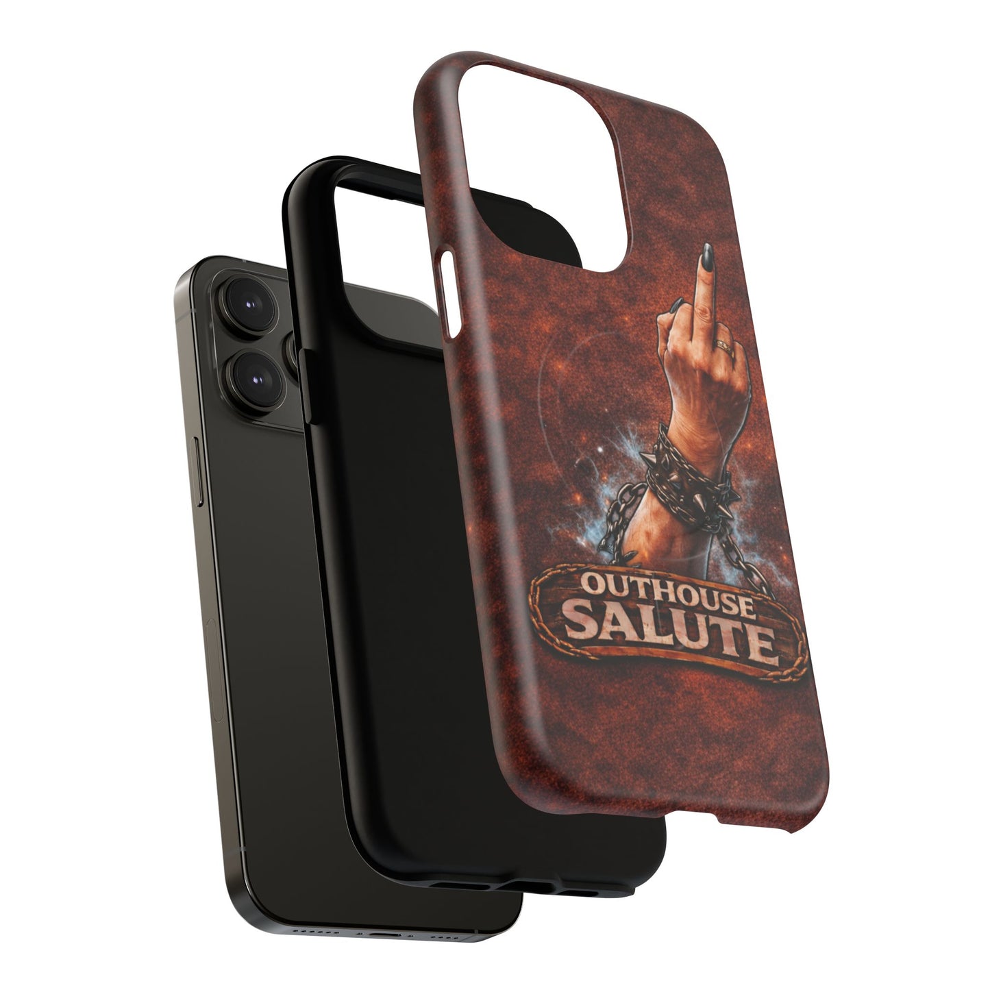 Women's Outhouse Salute Phone Case — Rugged, Weathered Protective Phone Case