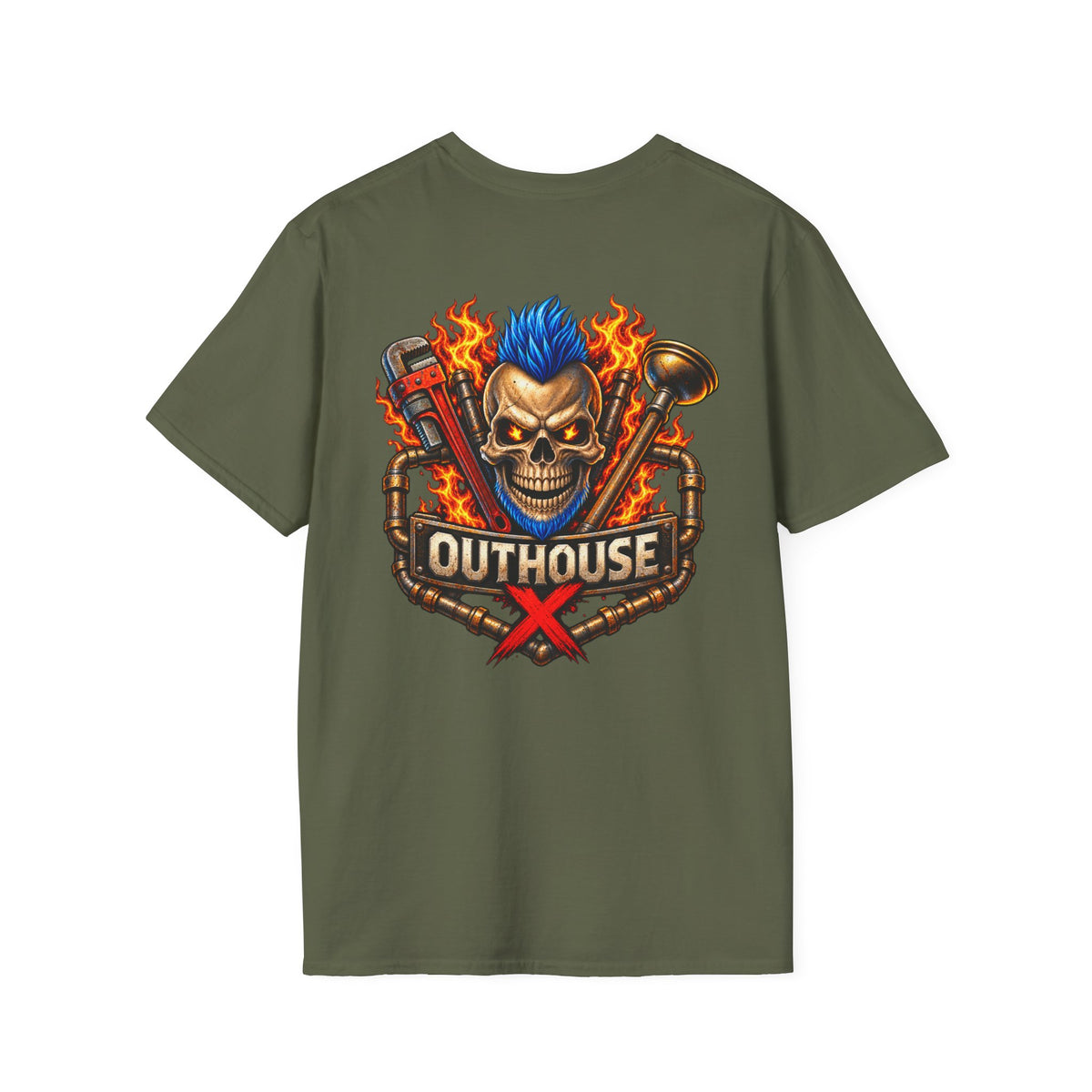 Outhouse X Skull Plumbing T-Shirt
