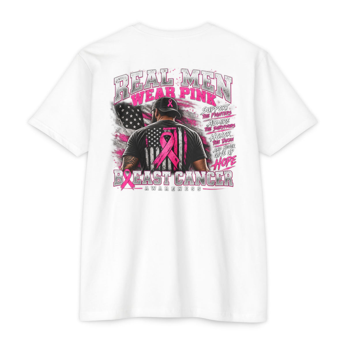 Real Men Wear Pink Breast Cancer Awareness T-Shirt – Support the Fighters Men’s Tee