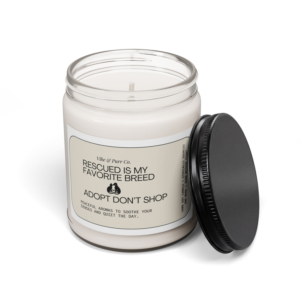 Adopt Don’t Shop Soy Candle — 9oz Scented Candle for Animal Rescue Support
