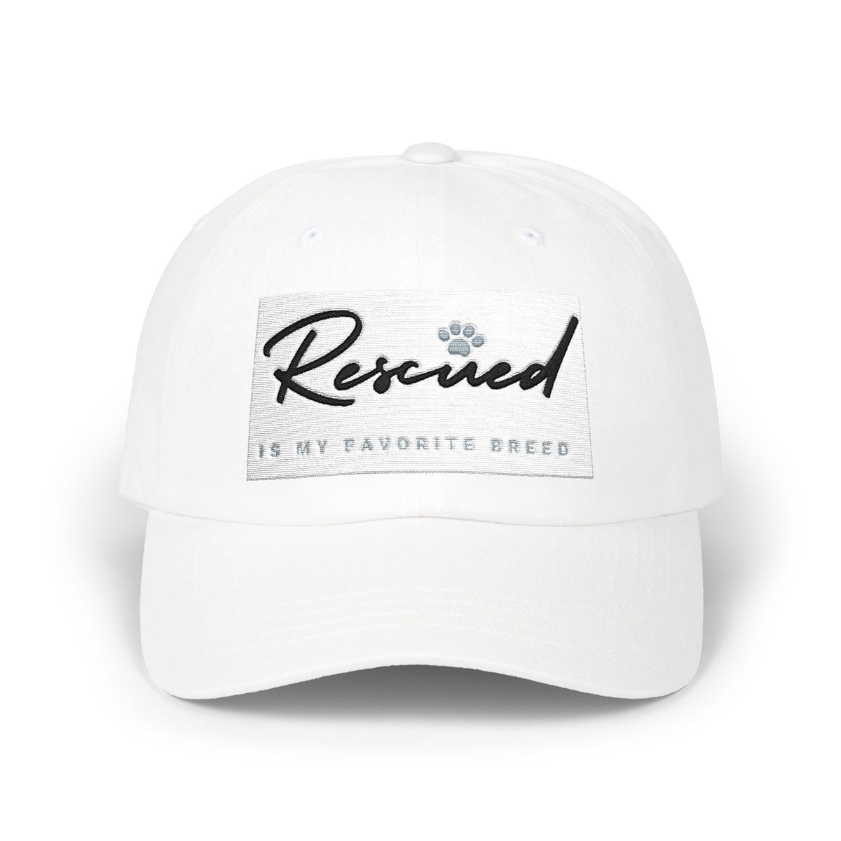 Rescued Is My Favorite Breed Cap — Embroidered Rescue Pet Lover Baseball Hat