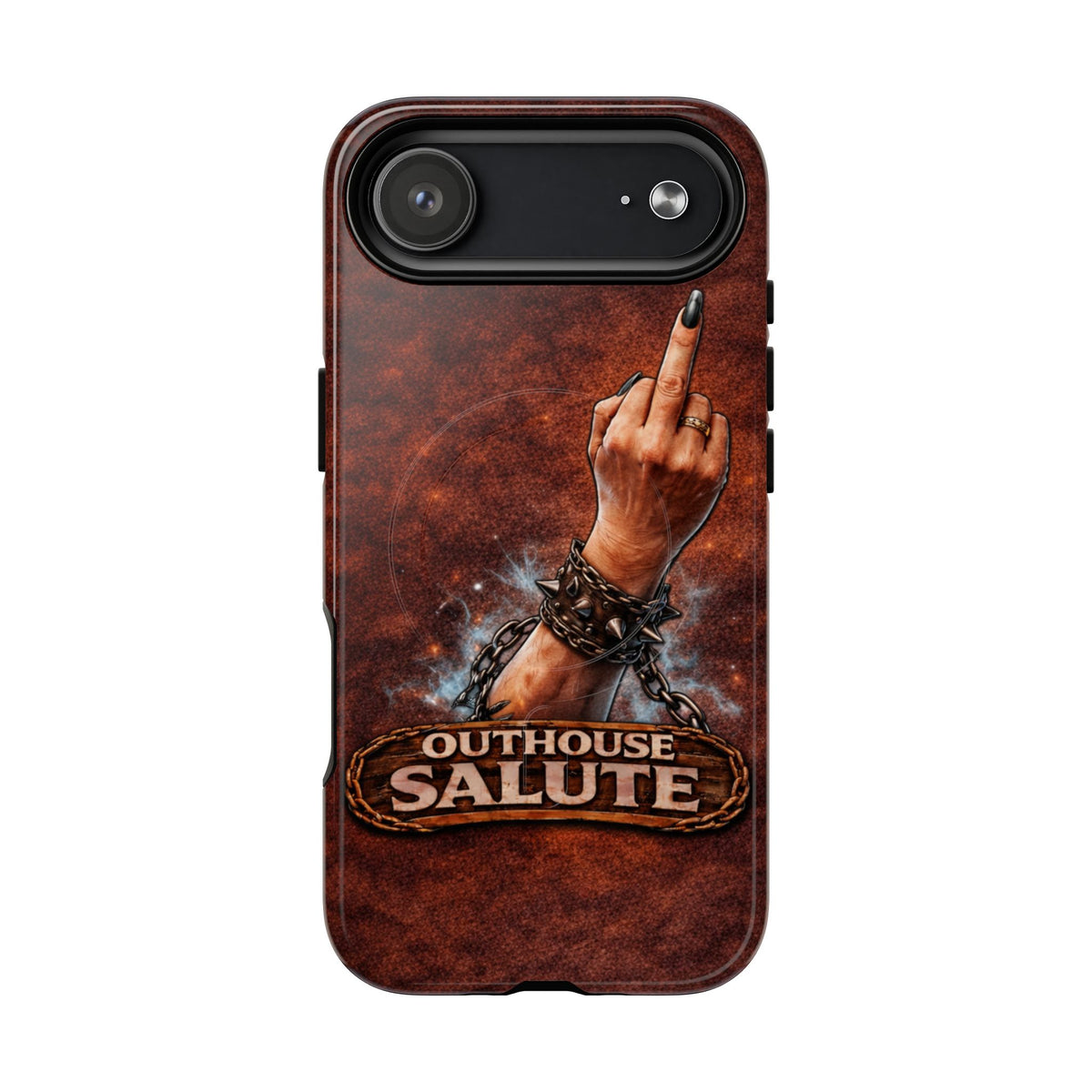 Women's Outhouse Salute Phone Case — Rugged, Weathered Protective Phone Case