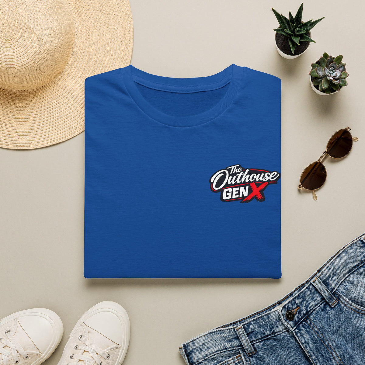 Raised Outside Outhouse Tee — Gen X Retro Outdoor Humor T-Shirt