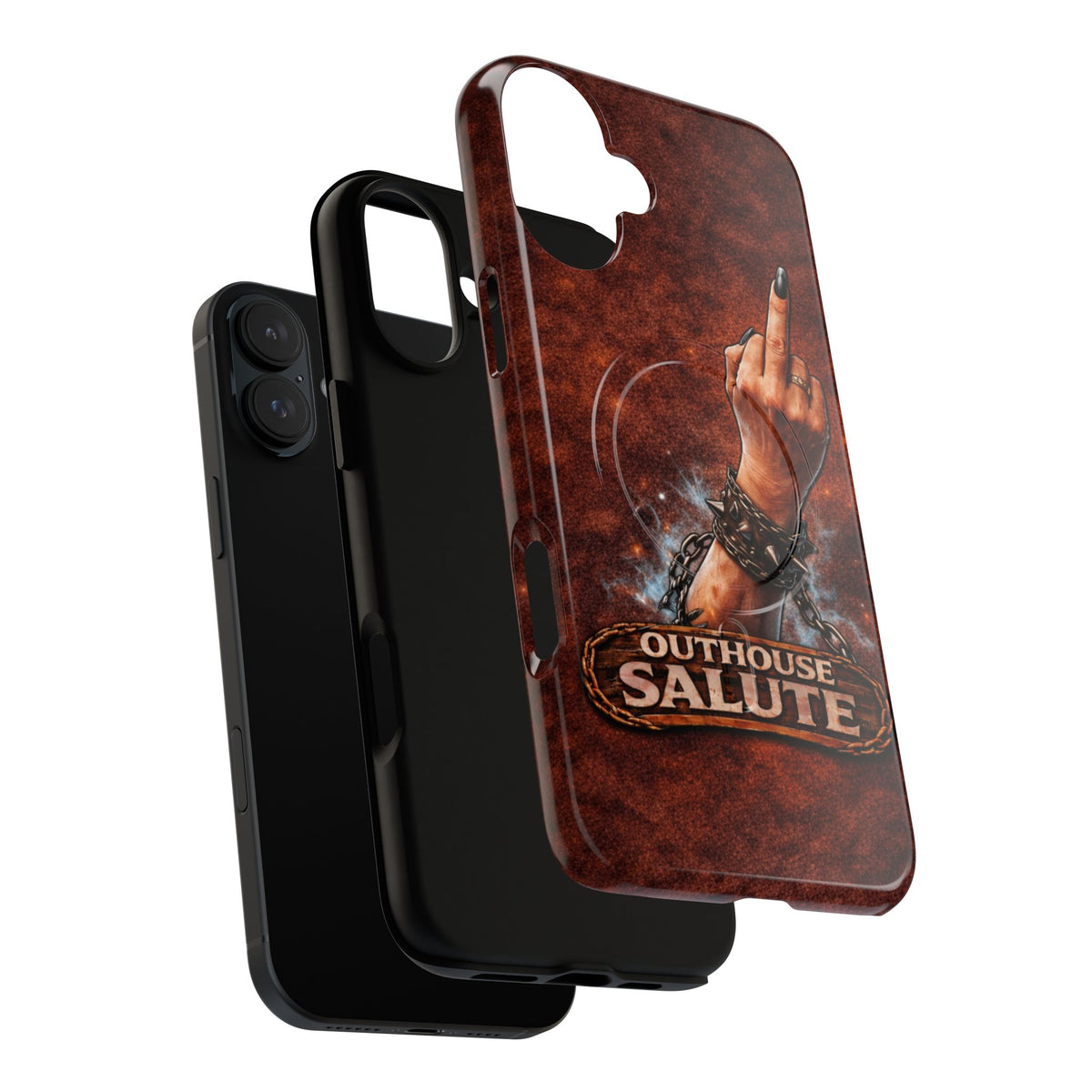 Women's Outhouse Salute Phone Case — Rugged, Weathered Protective Phone Case