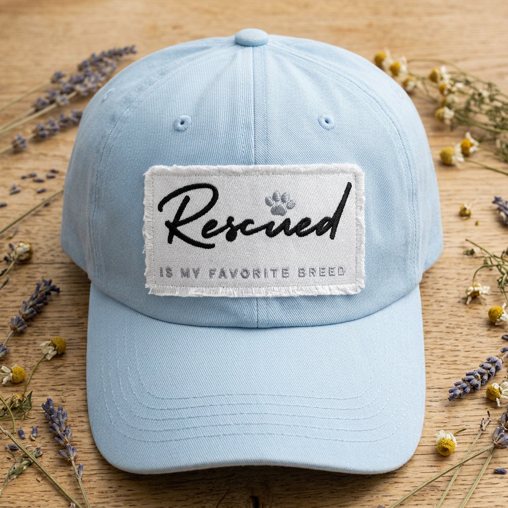 Rescued Is My Favorite Breed Cap — Embroidered Rescue Pet Lover Baseball Hat