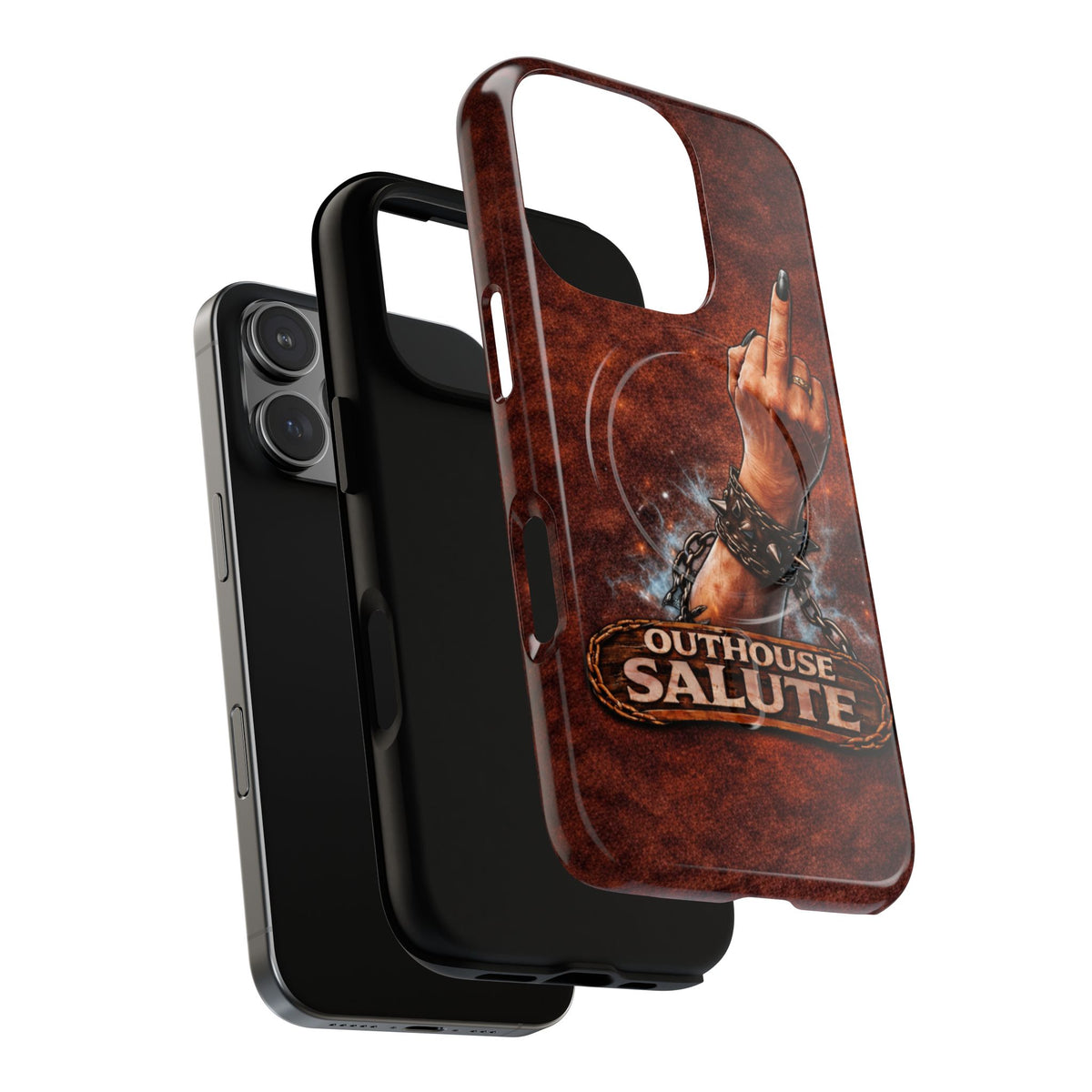 Women's Outhouse Salute Phone Case — Rugged, Weathered Protective Phone Case