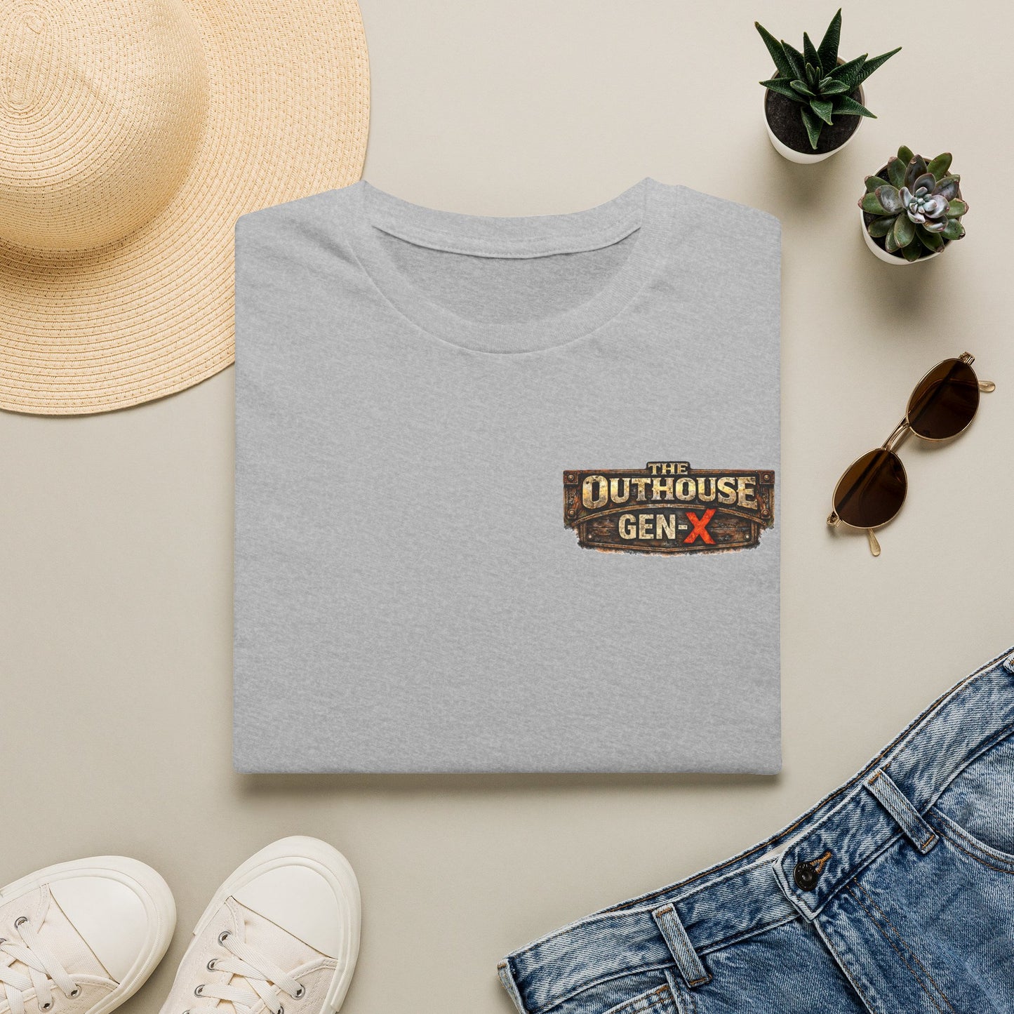 Outhouse Salute T-Shirt — Rustic Hand Gesture Graphic Tee