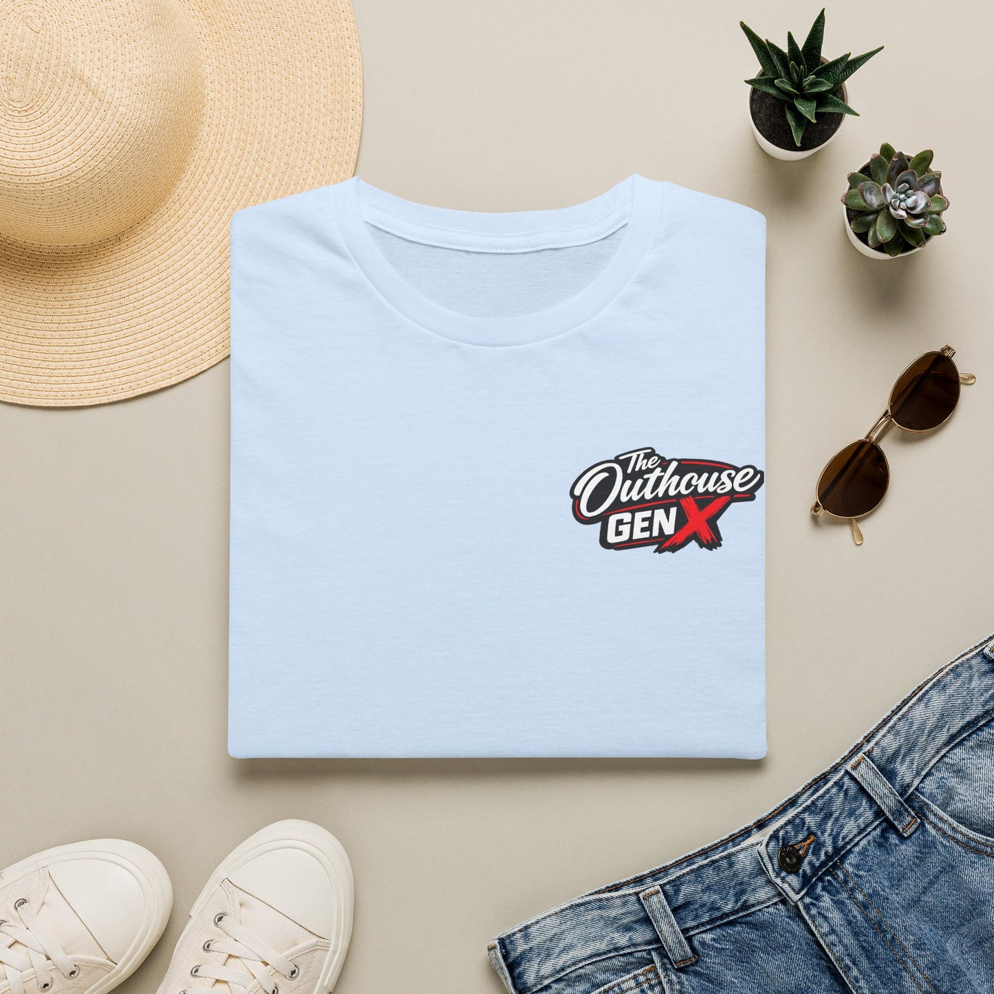 Raised Outside Outhouse Tee — Gen X Retro Outdoor Humor T-Shirt