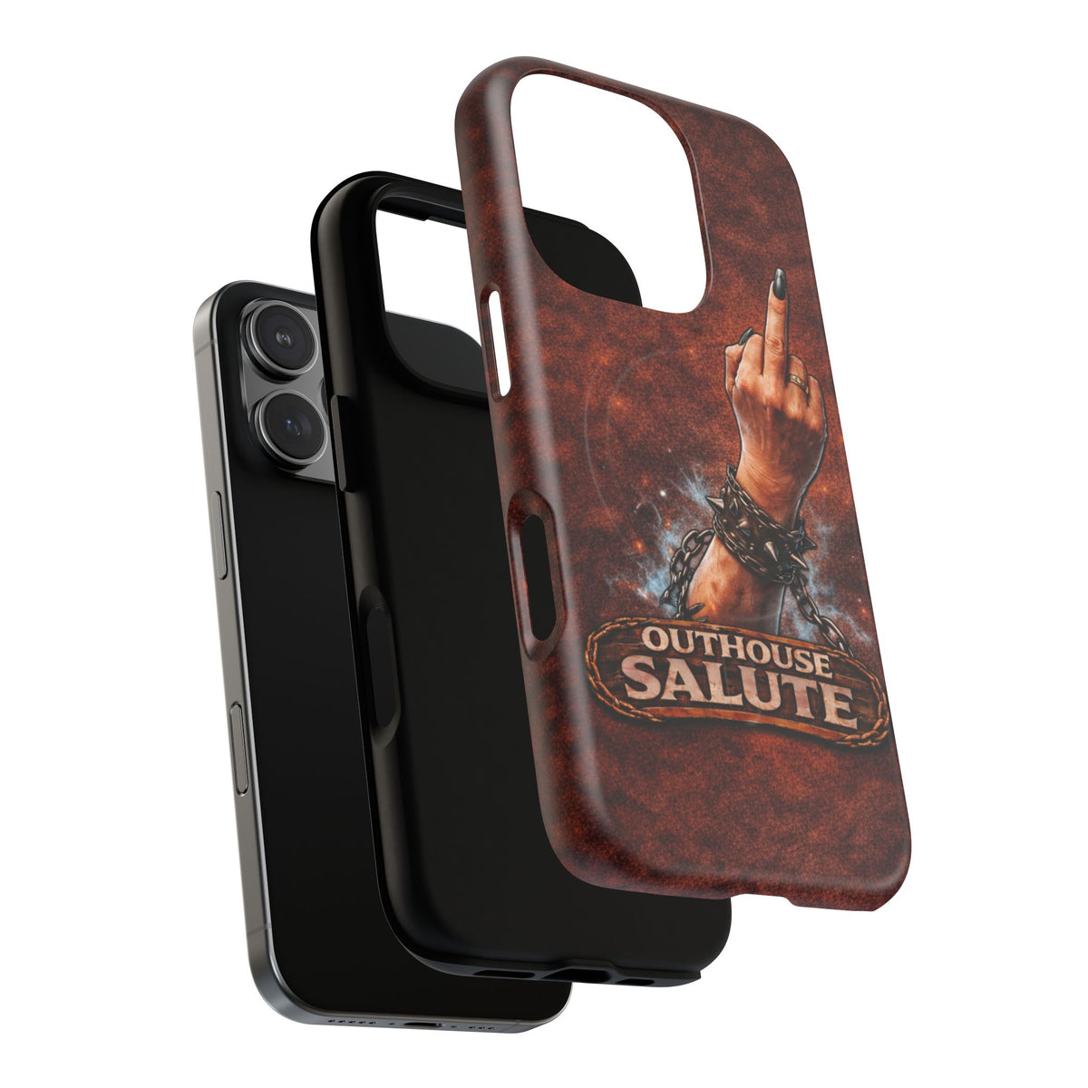 Women's Outhouse Salute Phone Case — Rugged, Weathered Protective Phone Case