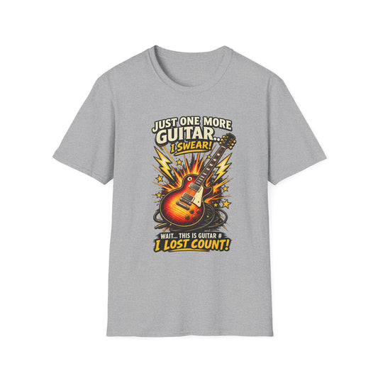 Guitar Lover T‑Shirt — "Just One More Guitar, I Lost Count" Retro Electric Guitar Tee