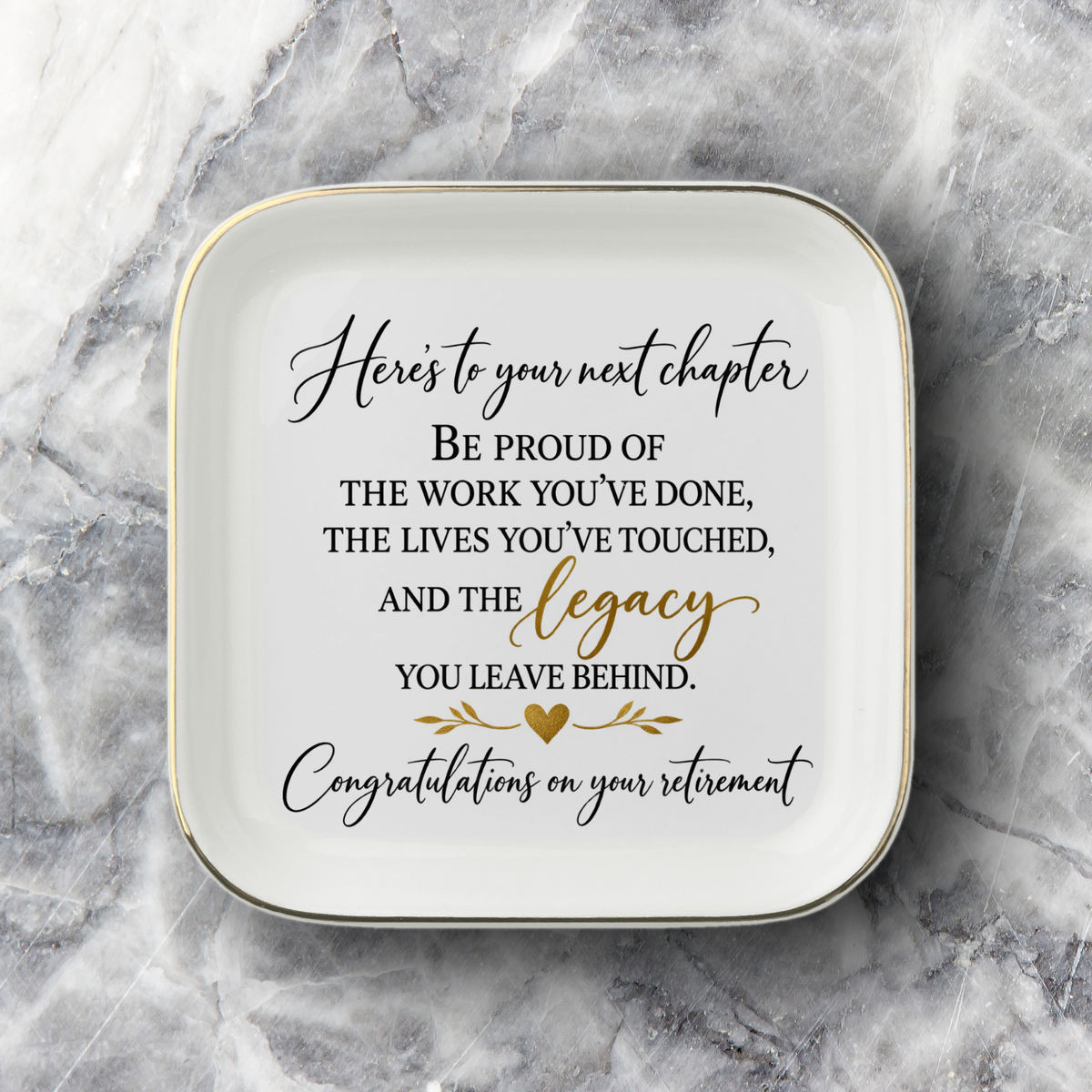 Retirement Jewelry Dish – Here’s to Your Next Chapter Keepsake Gift
