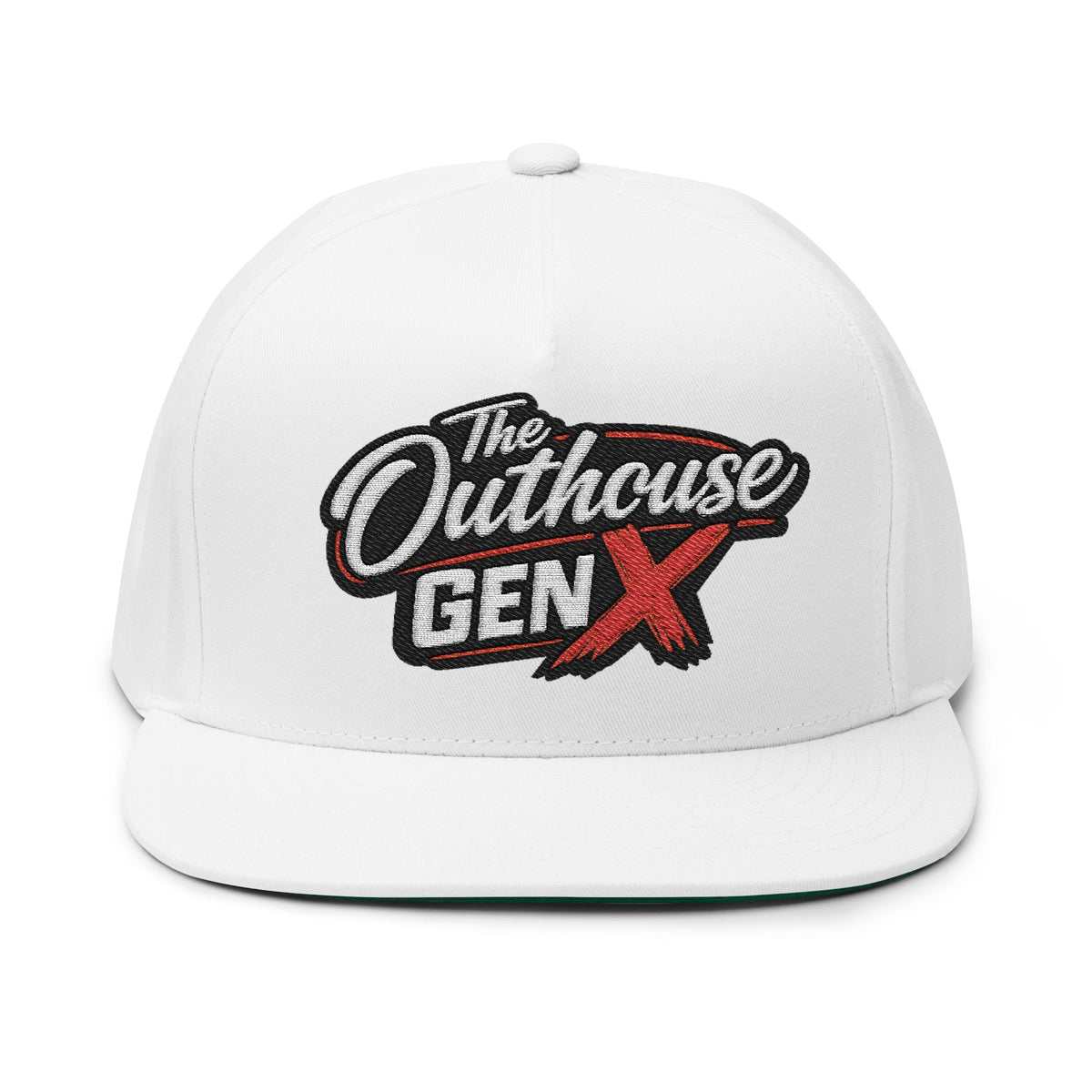 Flat Bill Cap — "The Outhouse Gen X" Embroidered Snapback