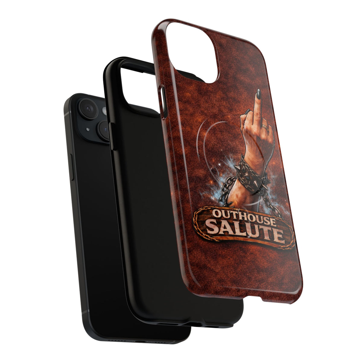 Women's Outhouse Salute Phone Case — Rugged, Weathered Protective Phone Case