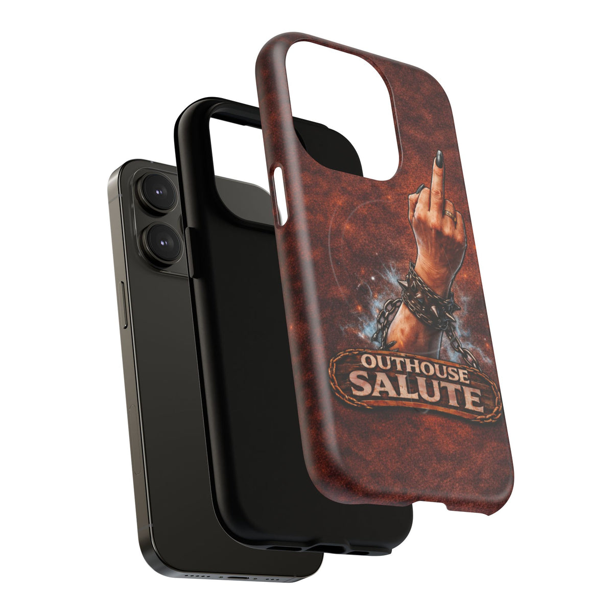 Women's Outhouse Salute Phone Case — Rugged, Weathered Protective Phone Case