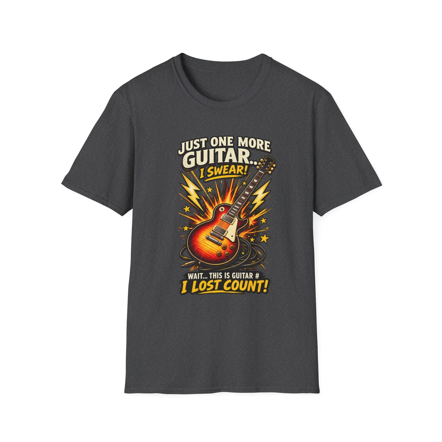 Guitar Lover T‑Shirt — "Just One More Guitar, I Lost Count" Retro Electric Guitar Tee
