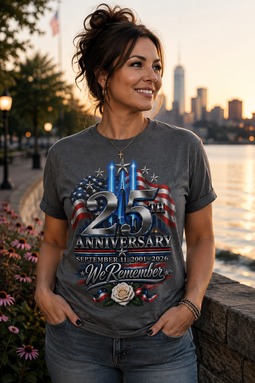 September 11 25th Anniversary T-Shirt | We Remember 9/11 Memorial Shirt | 2001–2026 Patriotic Tribute Tee