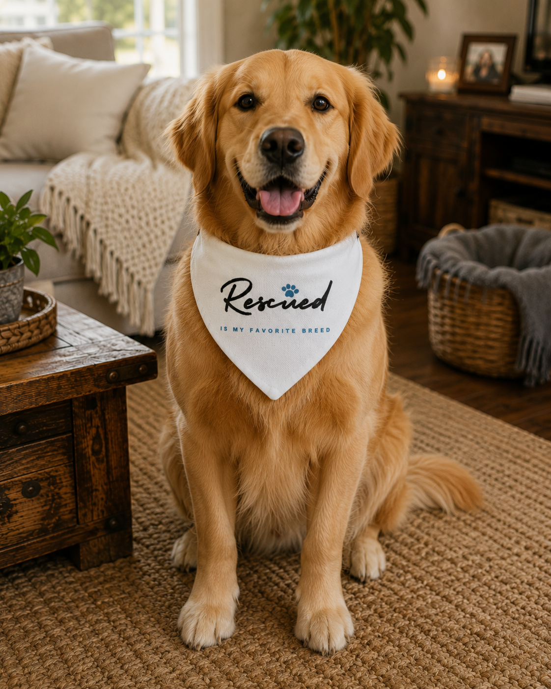 Rescued Is My Favorite Breed Clip-On Pet Bandana