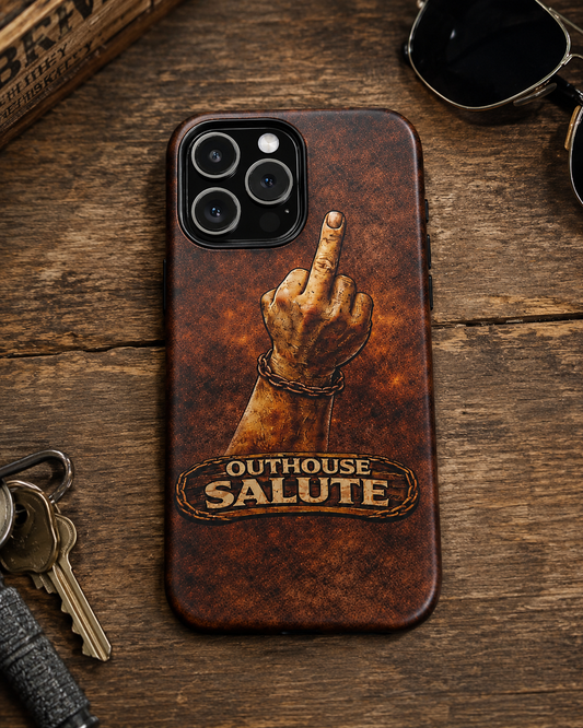 Outhouse Salute Matte Phone Case — Rugged, Weathered Protective Phone Case