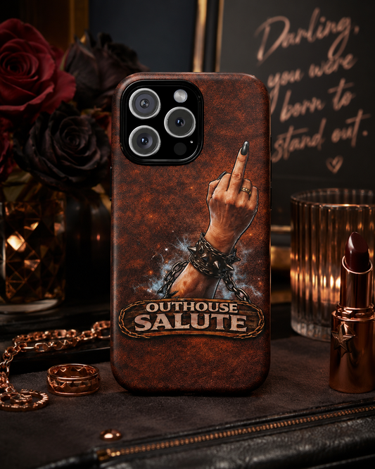 Women's Outhouse Salute Phone Case — Rugged, Weathered Protective Phone Case