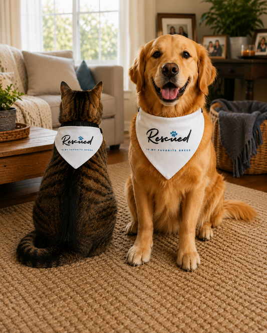 Rescued Is My Favorite Breed Clip-On Pet Bandana